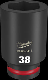 Milwaukee SHOCKWAVE Impact Duty 49-66-6413 Impact Socket, 38 mm Socket, 3/4 in Drive, Hex, Square Drive, 6 -Point